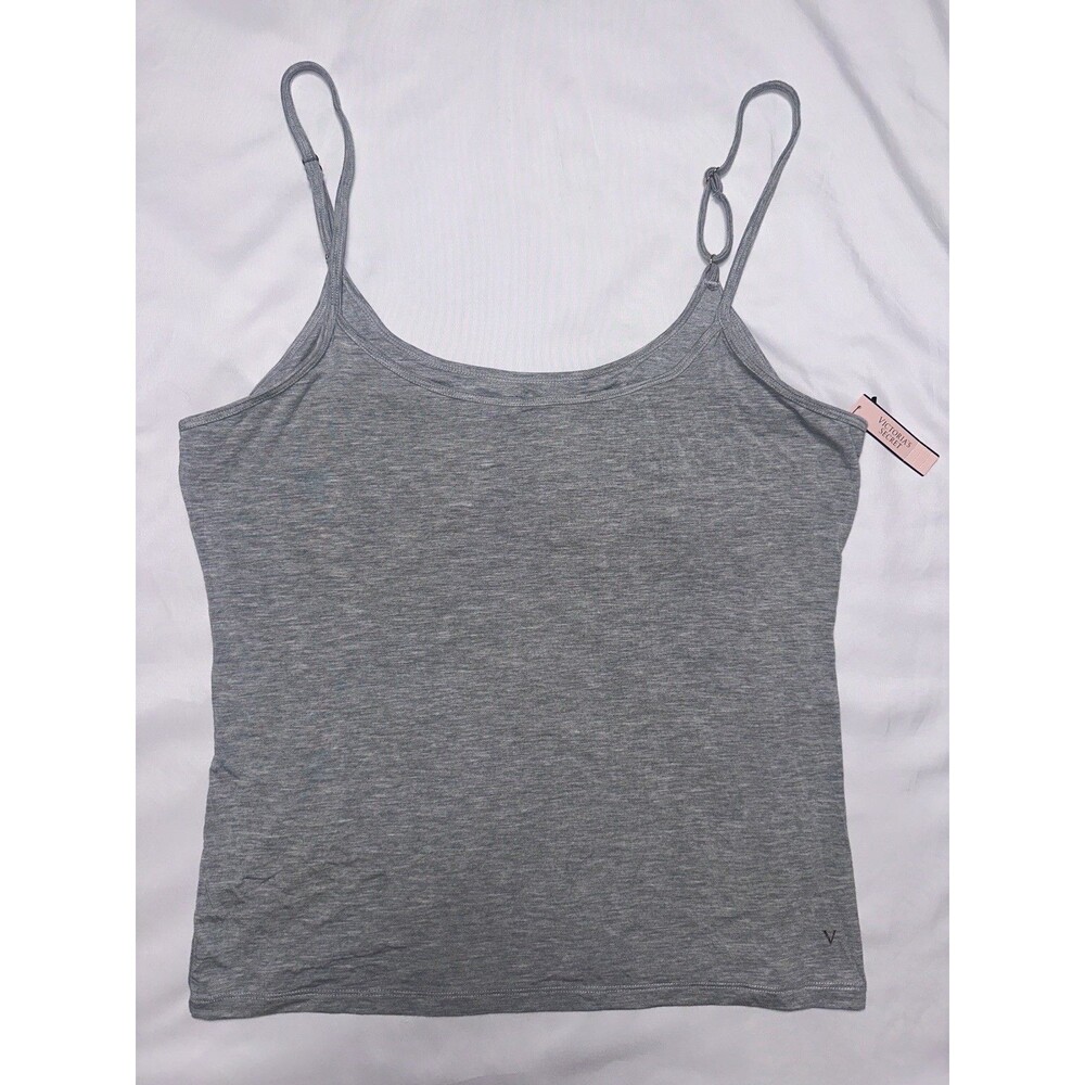 NWT Victoria's Secret Tank Top Adjustable Straps Gray Large